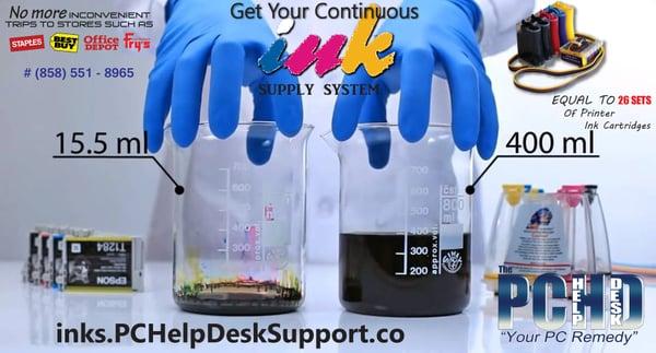 The Pc Help Desk in La Jolla, California has partnered with the Continuous Ink Flow System!