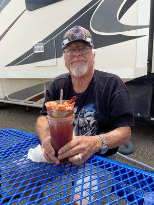 MICHELADA W SHRIMP AND SHREDDED JERKY