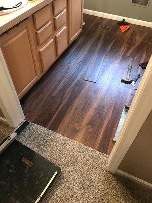 vinyl plank and carpet