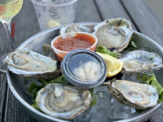 Delicious cold, plump oysters on the Jersey shore