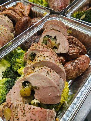 Spinach Apple Stuffed Pork Tenderloin