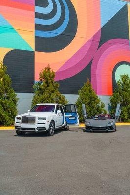 Our (my) fleet favorites! The Rolls Royce Cullinan and the Lamborghini Aventador S