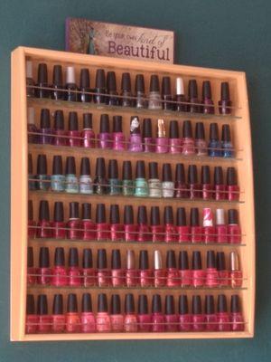 Nail polishes, and sign