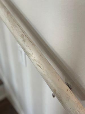 Stair railing in the house...over an hour of cleaning to disinfected, and it was still caked with black grime.