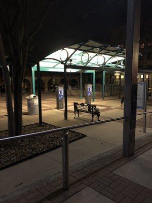 Plaza Saltillo station at nighttime