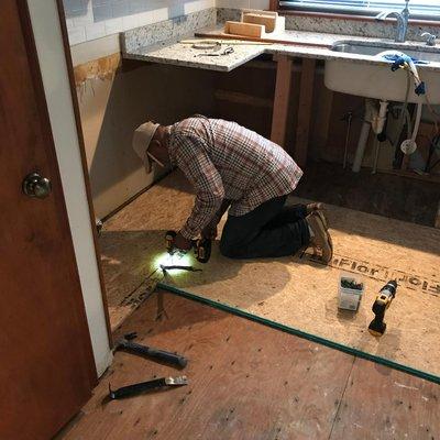 Installing a new floor at Lake Gaston