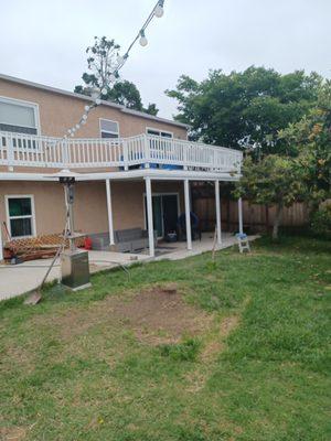 Two story deck build in La Mesa CA.