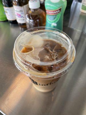 Iced coffee with oat milk