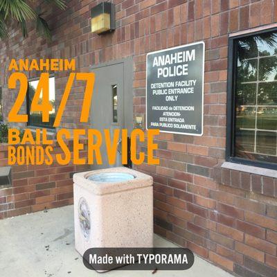 Anaheim, Orange County 24/7 Bail Bonds service. Fianzas hablamos español.