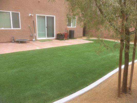 Backyard turf and curbing