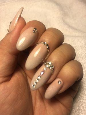 Ombre nails with crystals