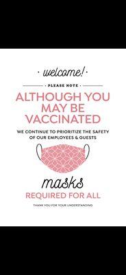 We kindly ask that Mask are worn for all appointments, thank you.