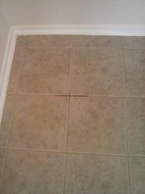 The "cleaned" grout