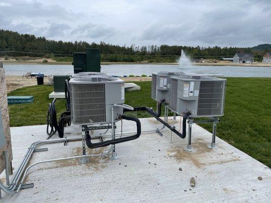 Owl's Nest resort A/C condenser install