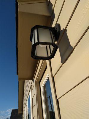 Thrid light fixtures exterior back door