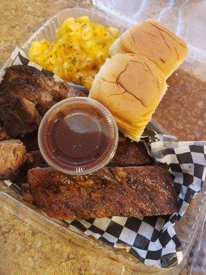 Brisket & Rib plate with 2 sides