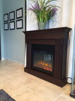 Nice fire place when you enter.