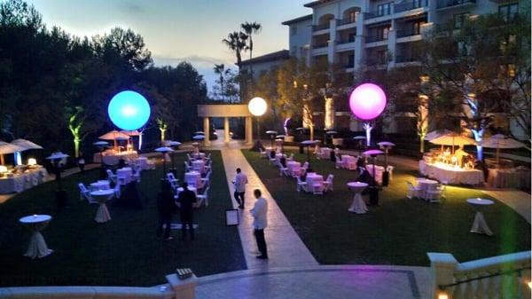 Color changing moon balloons set the perfect ambience for evening events.