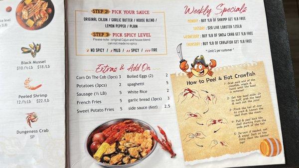 Seafood Boil Options pt. 2 / Weekly Specials