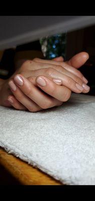 Dry Manicure with gel polish finish