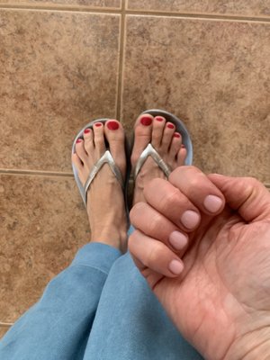 Toes and nails... Love how they came out! What a treat for winter feet!