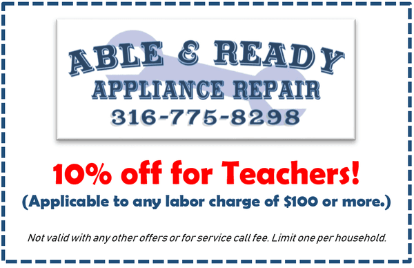 10 % off for Teachers (for any repair over $100)