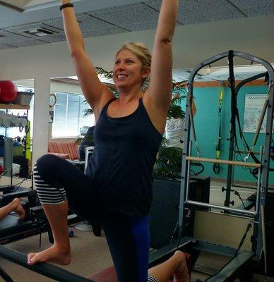 Great stretch for the hip flexor via the Pilates Reformer.