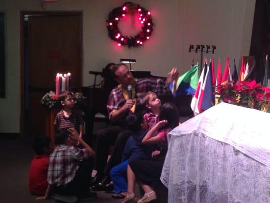 Children's session at Christmas Eve candle light service