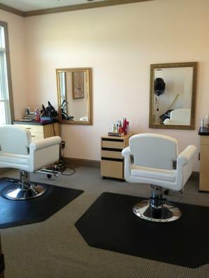 Private hair styling room