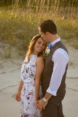 Romantic beach elopement