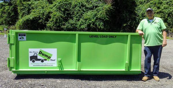 This is our 6 yard dumpster, at 10x5.5'x3', it is the ideal size for one room cleanouts or small remodeling jobs.