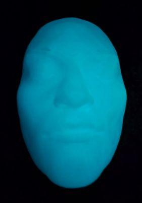 Custom made glow in the dark mask, 3D scanned face