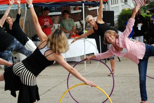 Hula Hooping fun at Supreme Peace Yoga and Wellness in South Louisville.