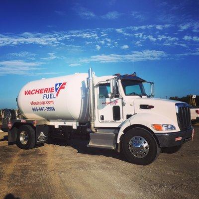 One of Vacherie Fuel's bulk propane delivery trucks