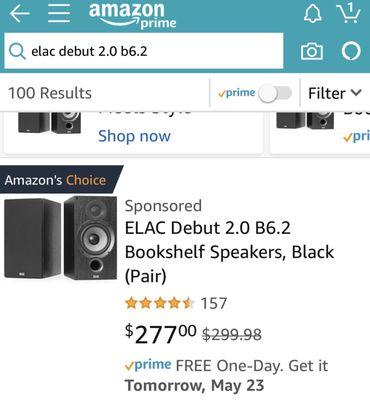 Speakers delivered NEXT day on Amazon