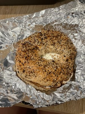 Everything Bagel with Cream Cheese Breakfast