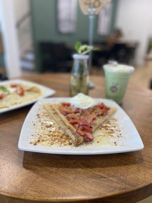 cookie butter crepe with strawberries