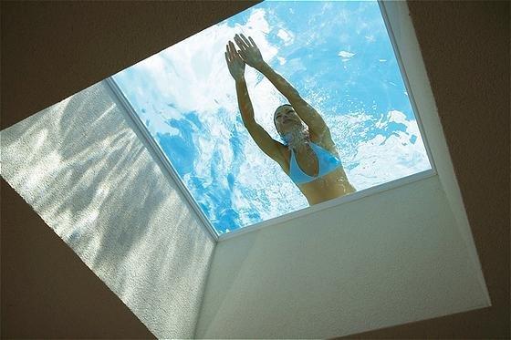 Glass bottom pool, one of only three in Florida