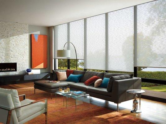 Motorized Light Filtering Roller Shades