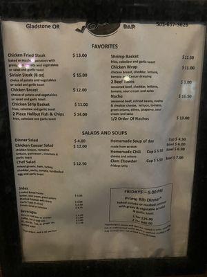 Updated February 2024 Menu