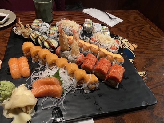 Salmon Avocado Roll, N.Y Roll, Crunchy Roll, Shrimp Tempura Roll, Philadelphia Roll, Egg Harbor Roll, Yummy Yummy Roll