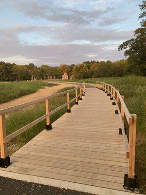 There are wooden bridges over creeks and low areas throughout the 2 and a half miles of paths.