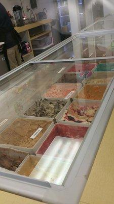 Variety of homemade ice cream flavors