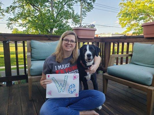 Owner and GM Jaime with her dog Dusty