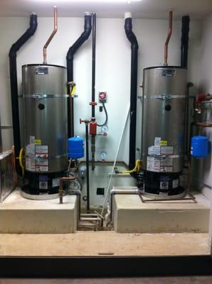 (2) 50 gallon Polaris Water heater system feeds 14 bathroom 20,000sq ft home.