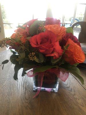 Here is the beautiful arrangement they sent!