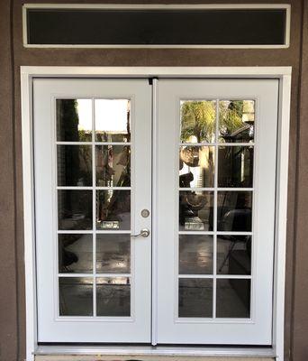 Removed sliding glass door and installed French doors