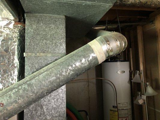 60% asbestos containing HVAC duct tape within basement