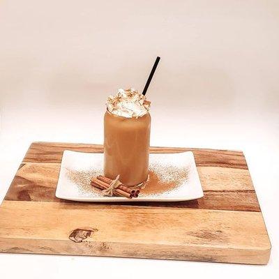 Our vanilla cold brew: add a heaping dollop of homemade whipped cream, with cinnamon on top - Find us on social media site for full recipe!