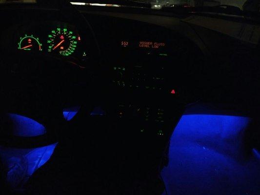 Accent lighting installed on a Saab recently.